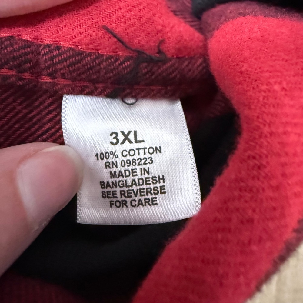 Magellan Outdoors Mens 3XL Red Black Buffalo Plaid Button Down Classic Fit NWT - Picture 8 of 12